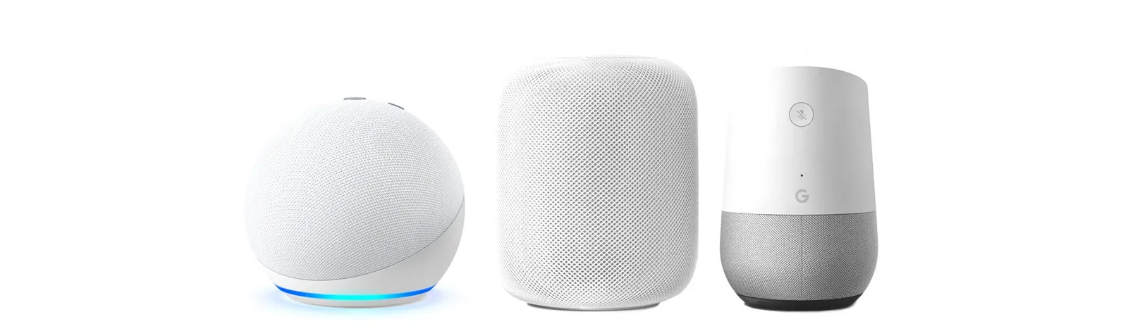 Amazon Echo, Apple HomePod, Google Home